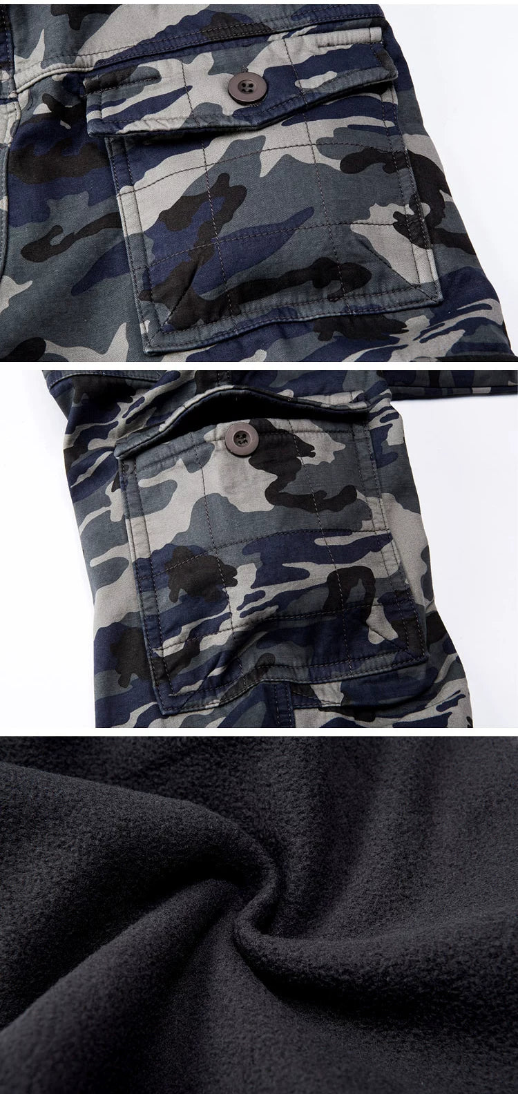 2017 Foreign Trade men's velvet padded fat camouflage overalls outdoor trousers k1005