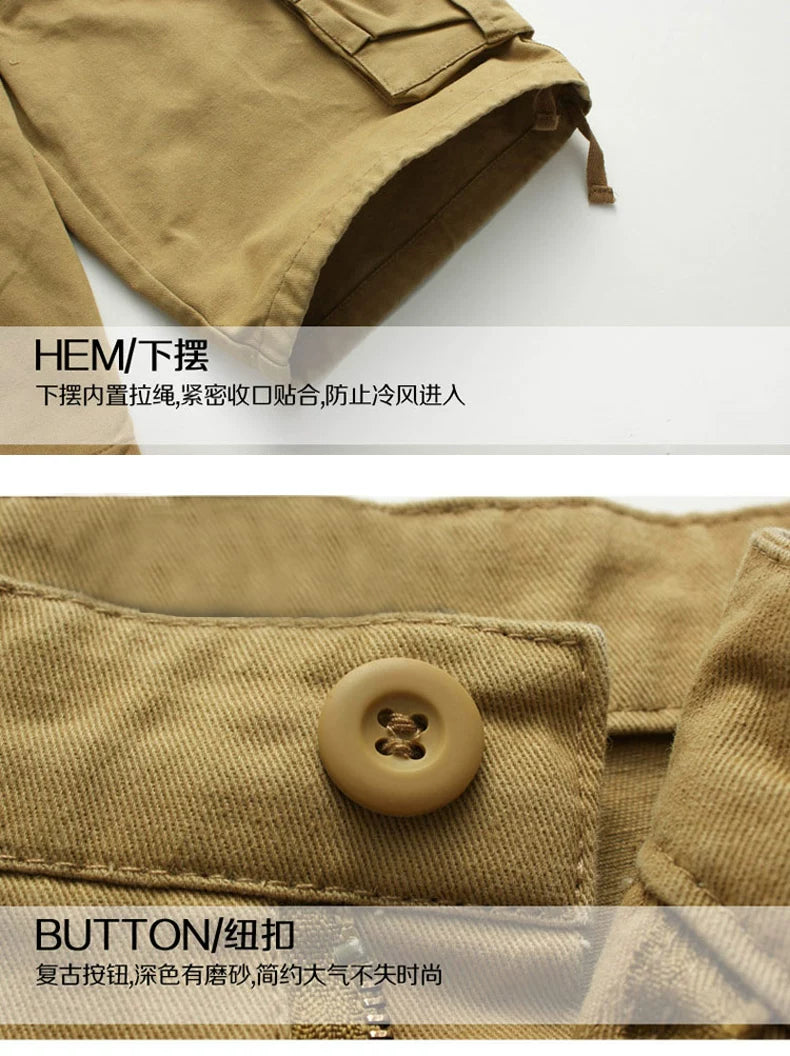 Summer Trendy Brand Cargo Shorts Men's Pants Multi-Pocket Large Size Pure Cotton Casual Mid-Pants Men's Loose Pants