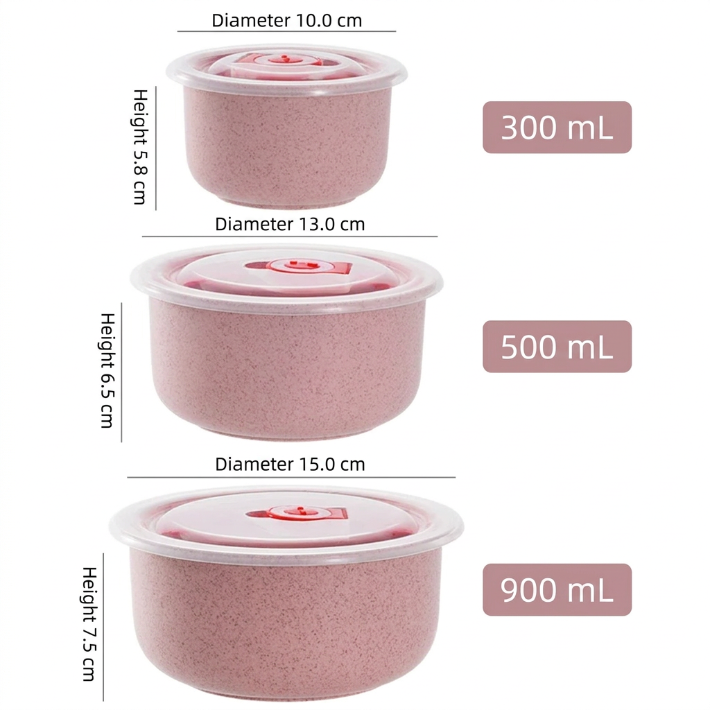 Bowl measurements with English labels