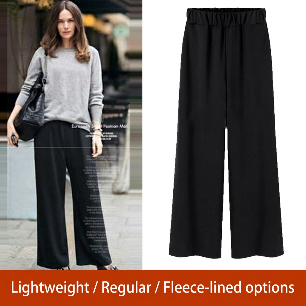 O'Malvy Women's Plus-Size Wide-Leg Casual Pants - High-Waist Modal