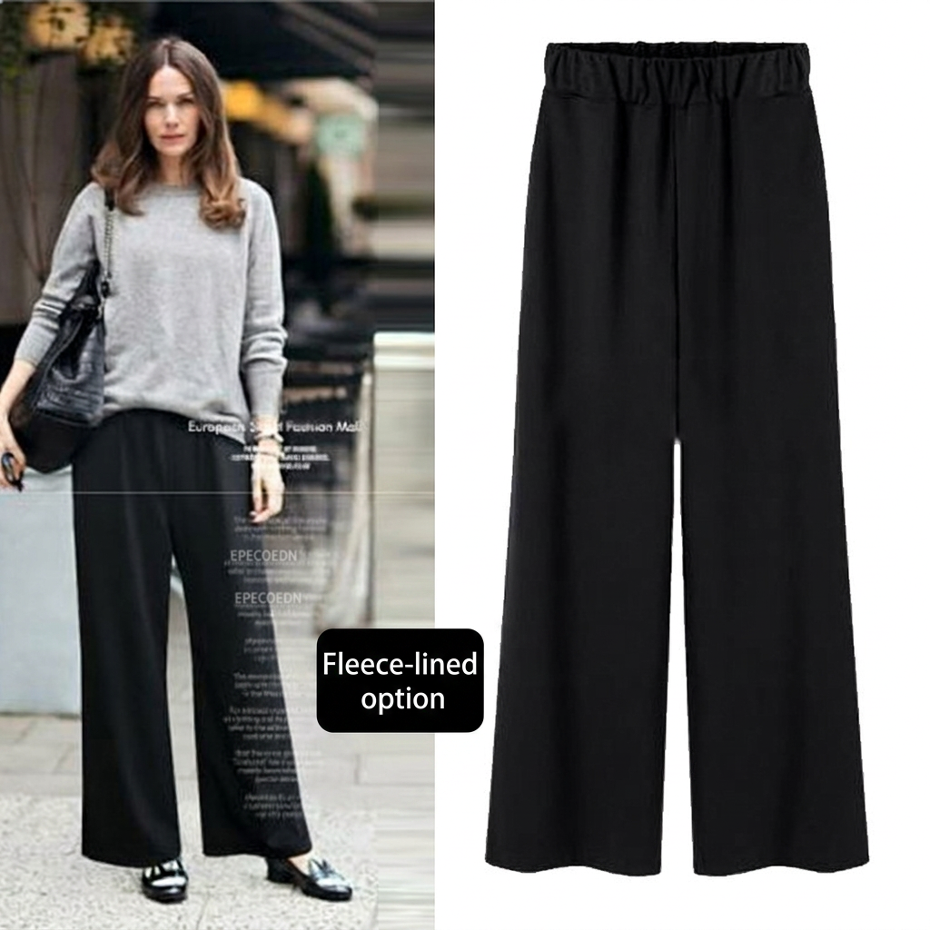 O'Malvy Women's Plus-Size Wide-Leg Casual Pants - High-Waist Modal