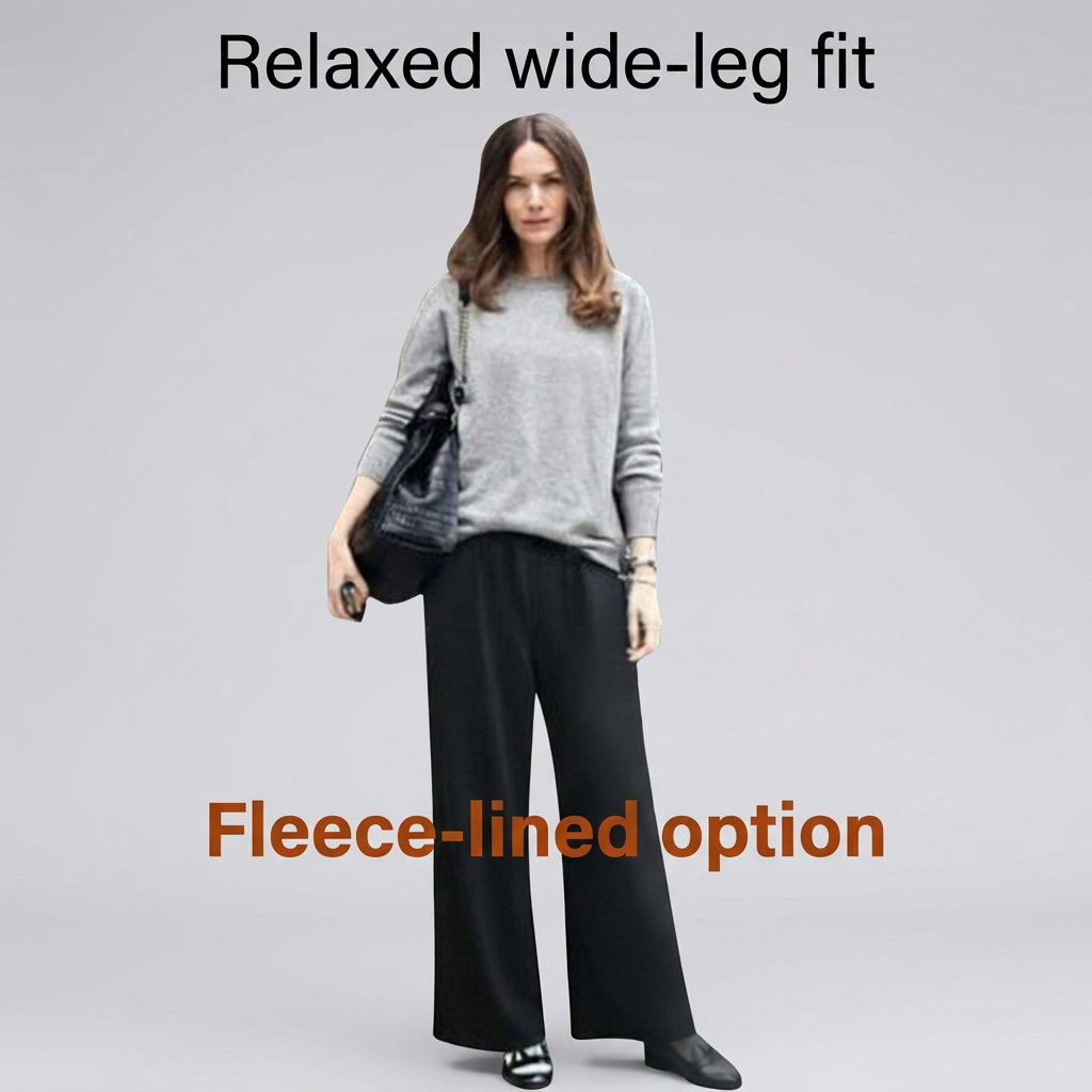 O'Malvy Women's Plus-Size Wide-Leg Casual Pants - High-Waist Modal