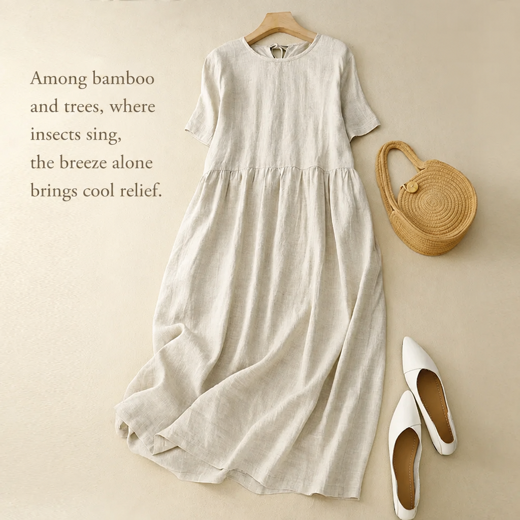 Ivory dress with English caption
