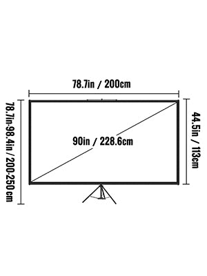 SucceBuy 60 70 80 90 100 110 in Tripod Projector Screen W/ Stand 16:9 4K HD Portable Home Cinema for Indoor & Outdoor Projection