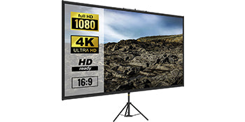 SucceBuy 60 70 80 90 100 110 in Tripod Projector Screen W/ Stand 16:9 4K HD Portable Home Cinema for Indoor & Outdoor Projection